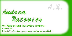 andrea matovics business card